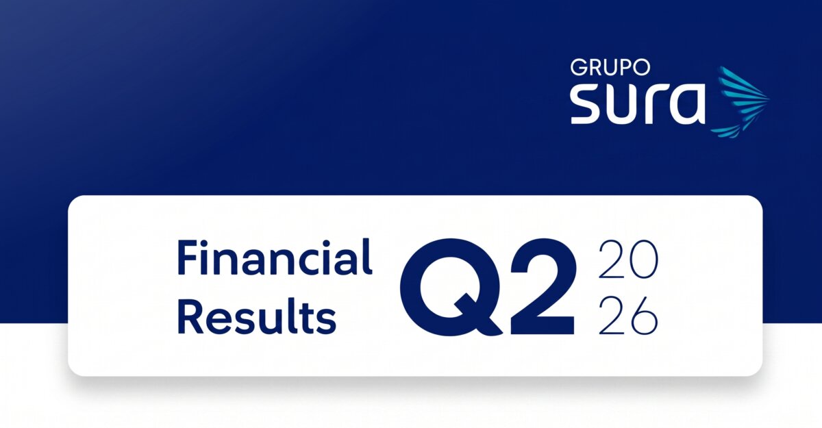 Grupo SURA achieved a record controlling net income of COP 1.7 trillion at the end of the first half of the year, for a growth of 37.7%